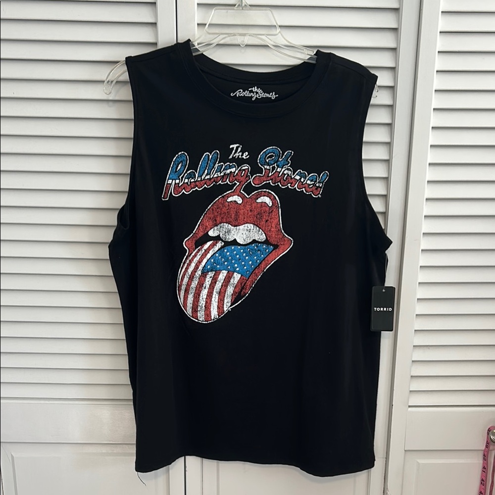 the Rolling Stones Black Sleeveless Top
